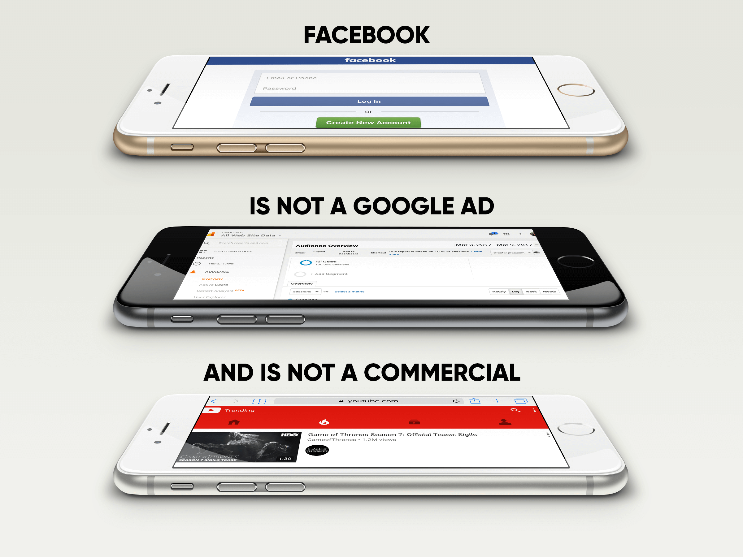 Facebook Is Not a Google Ad or Commercial