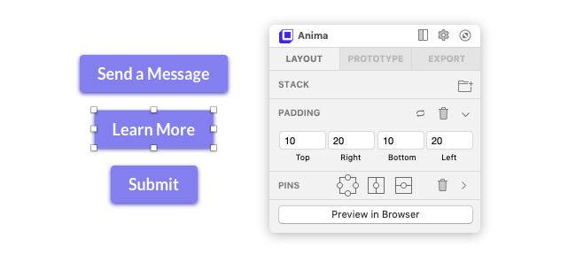 Anima padding distance