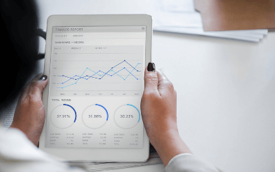 Business performance metrics tracking on an iPad