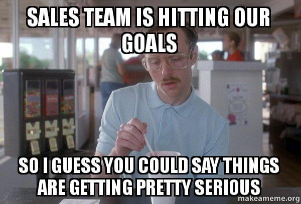 sales team hitting goals