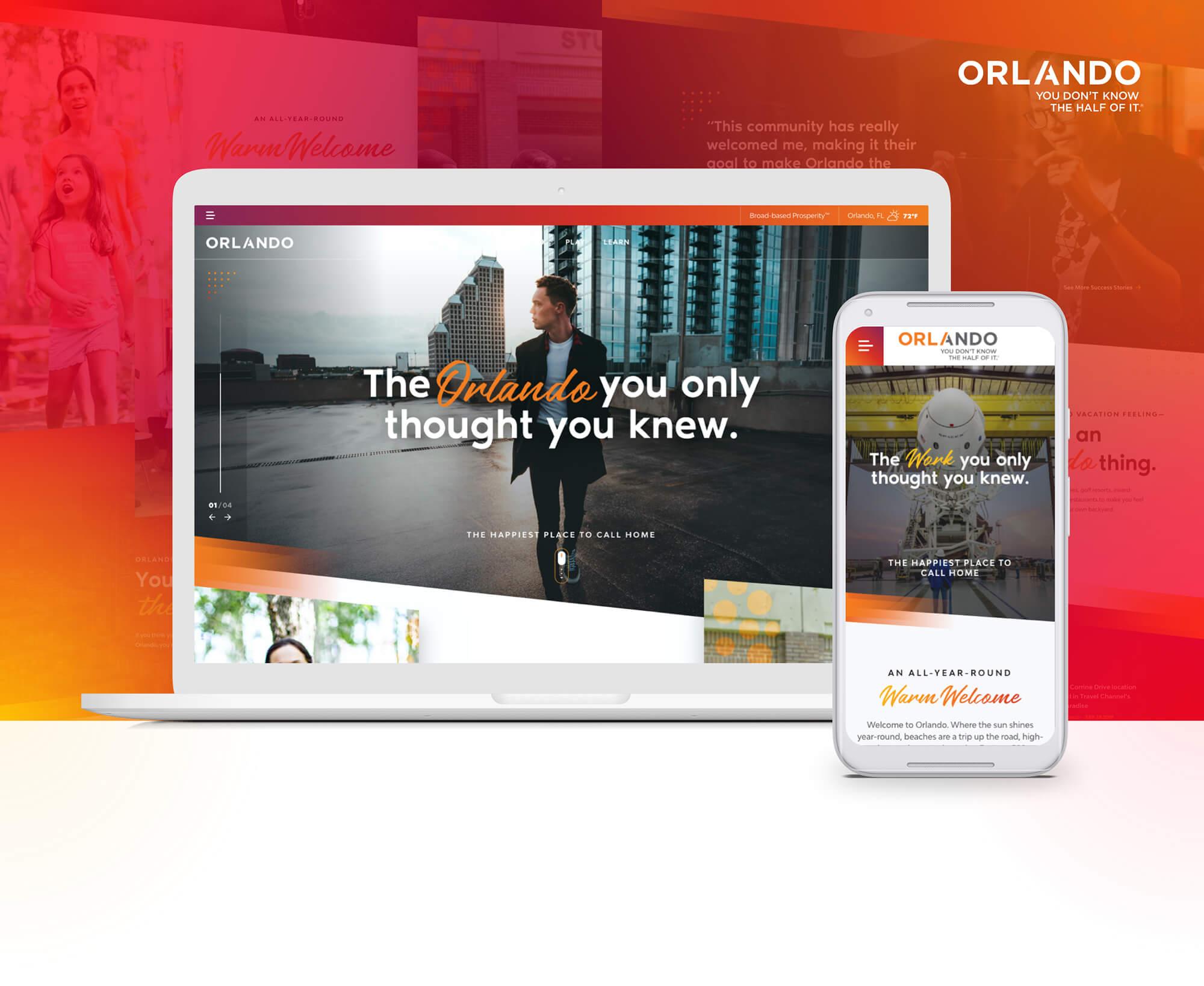 OEP website mockup and mobile website mockup