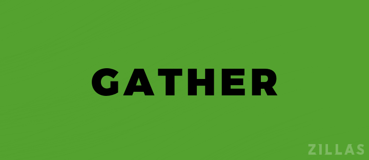 Gif reading "gather" for gathering SEO data science sources