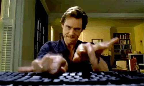 Gif of man typing quickly on a keyboard
