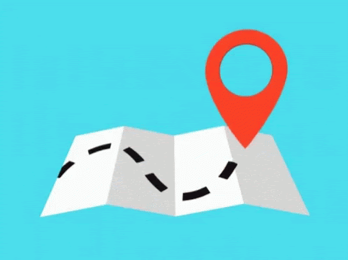 Animated gif of a map and map marker
