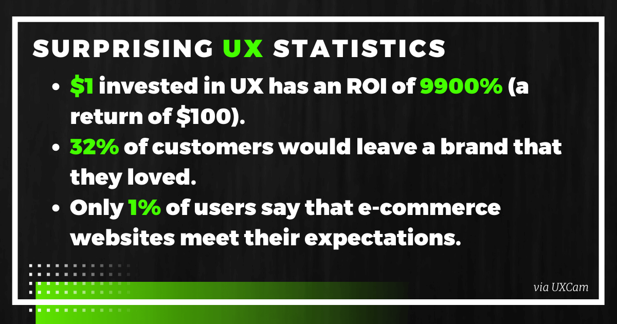 graphic of different ux statistics