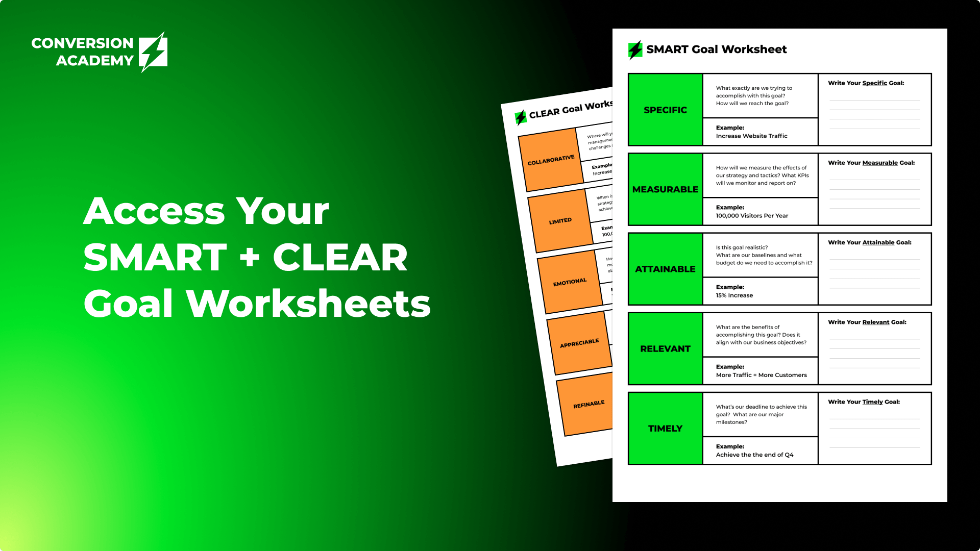Access Your SMART + CLEAR Goals Worksheets