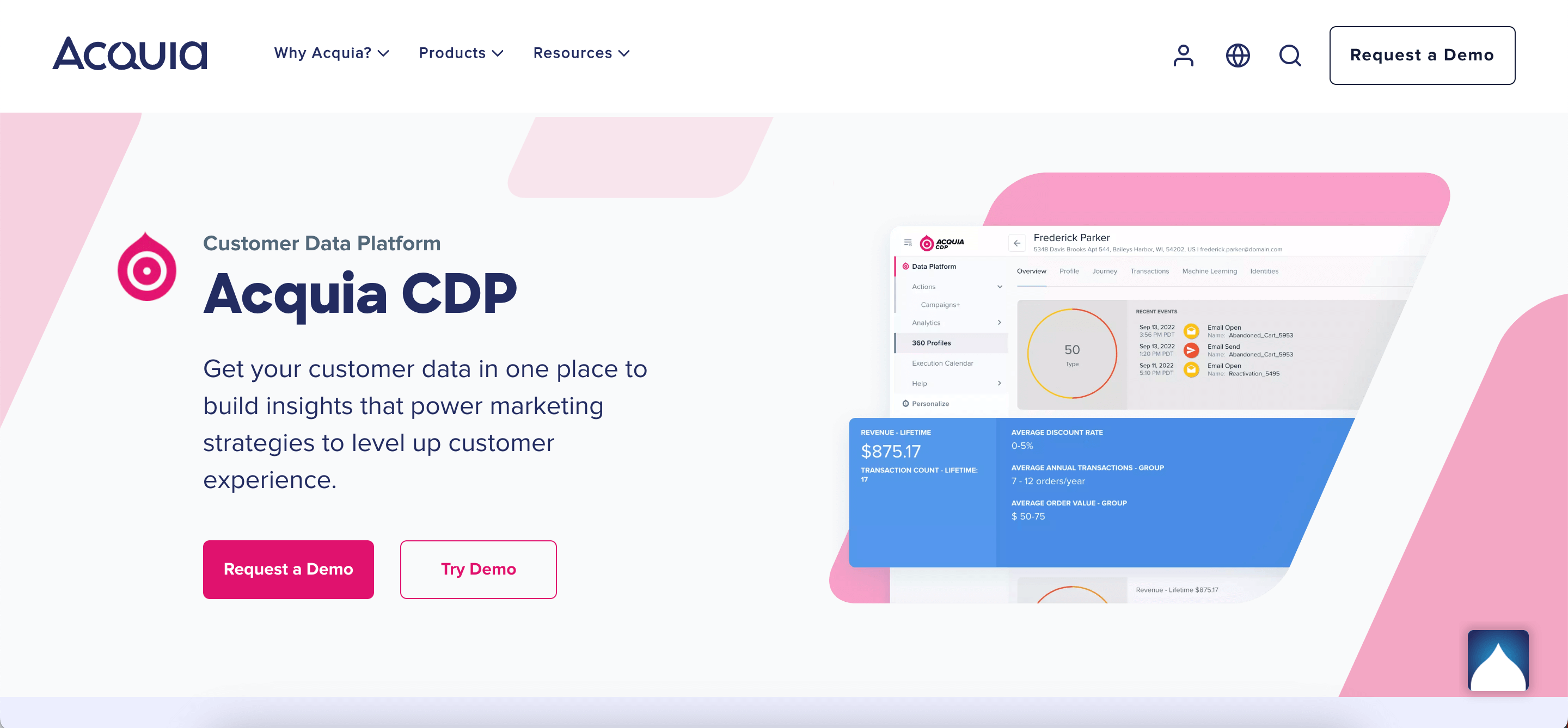 Acquia CDP homepage