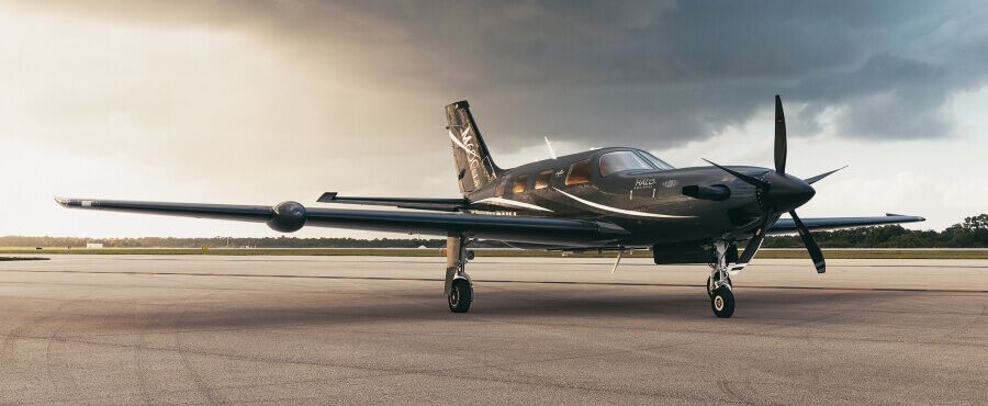 A Piper-Aircraft on a runway