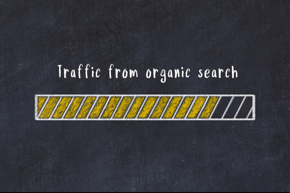 "Traffic from organic search" text with a loading bar almost full.